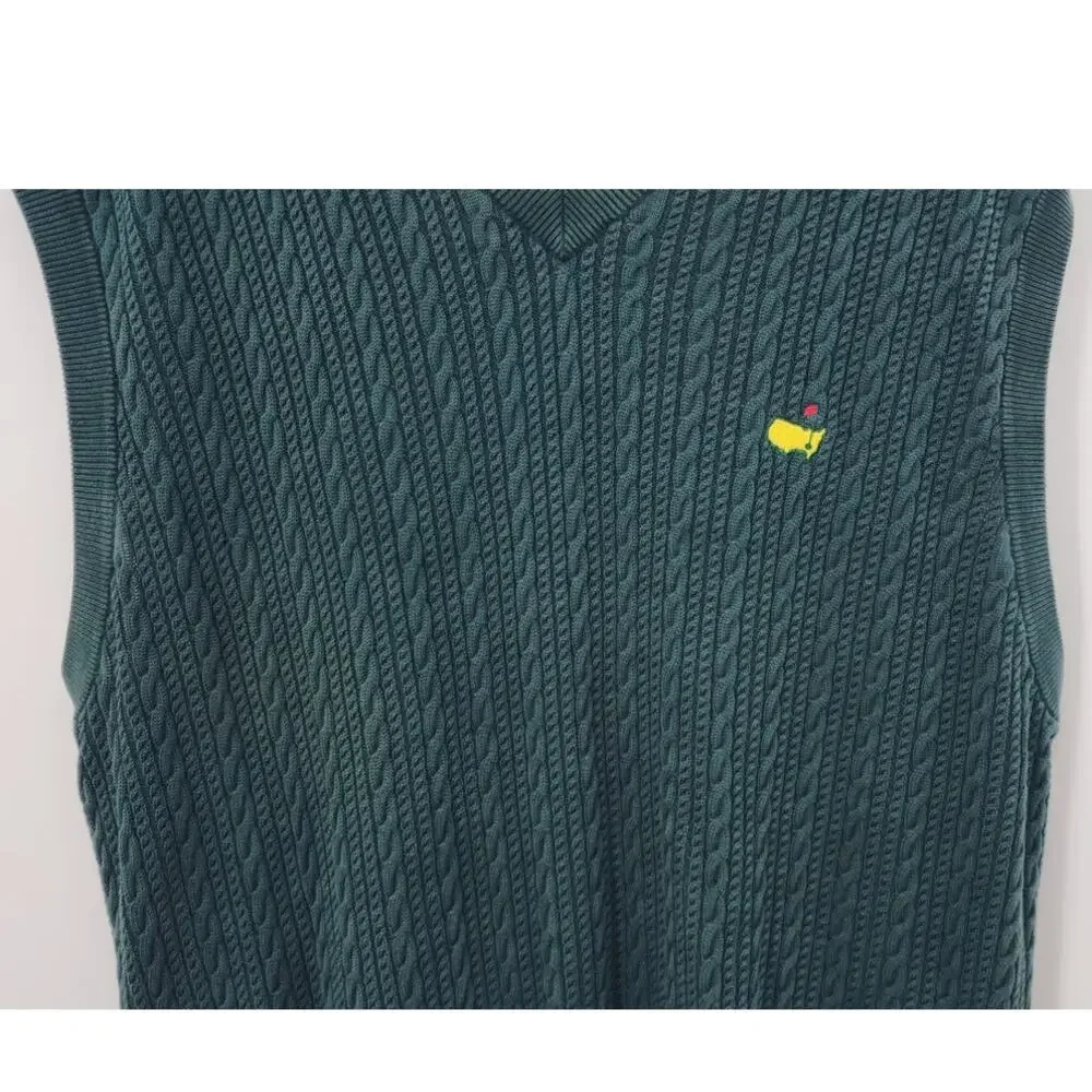 Men's Agusta National Golf‎ Shop Masters 100% Spun Silk Sweater Vest XL Green
